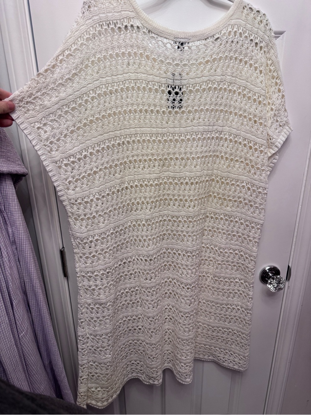torrid Cream Crochet Swim Cover-Up Tunic Dress - Picture 4 of 4